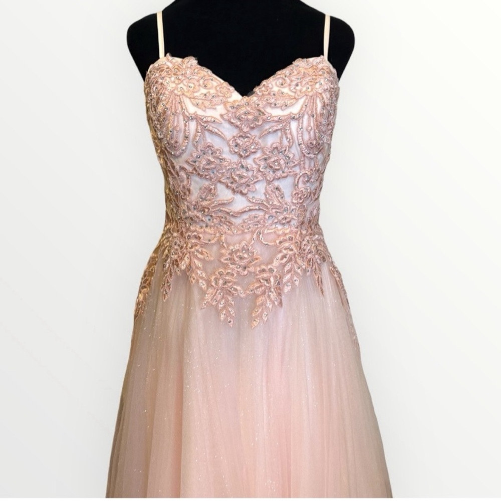 Blush Pink Embellished Formal Dress - Picture 7 of 11